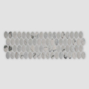 Daltile Statuette Oval Mosaic - Silver Satin